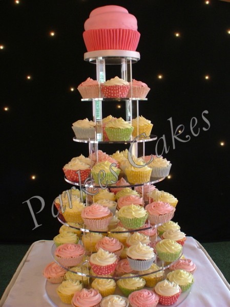 pink cupcake tower